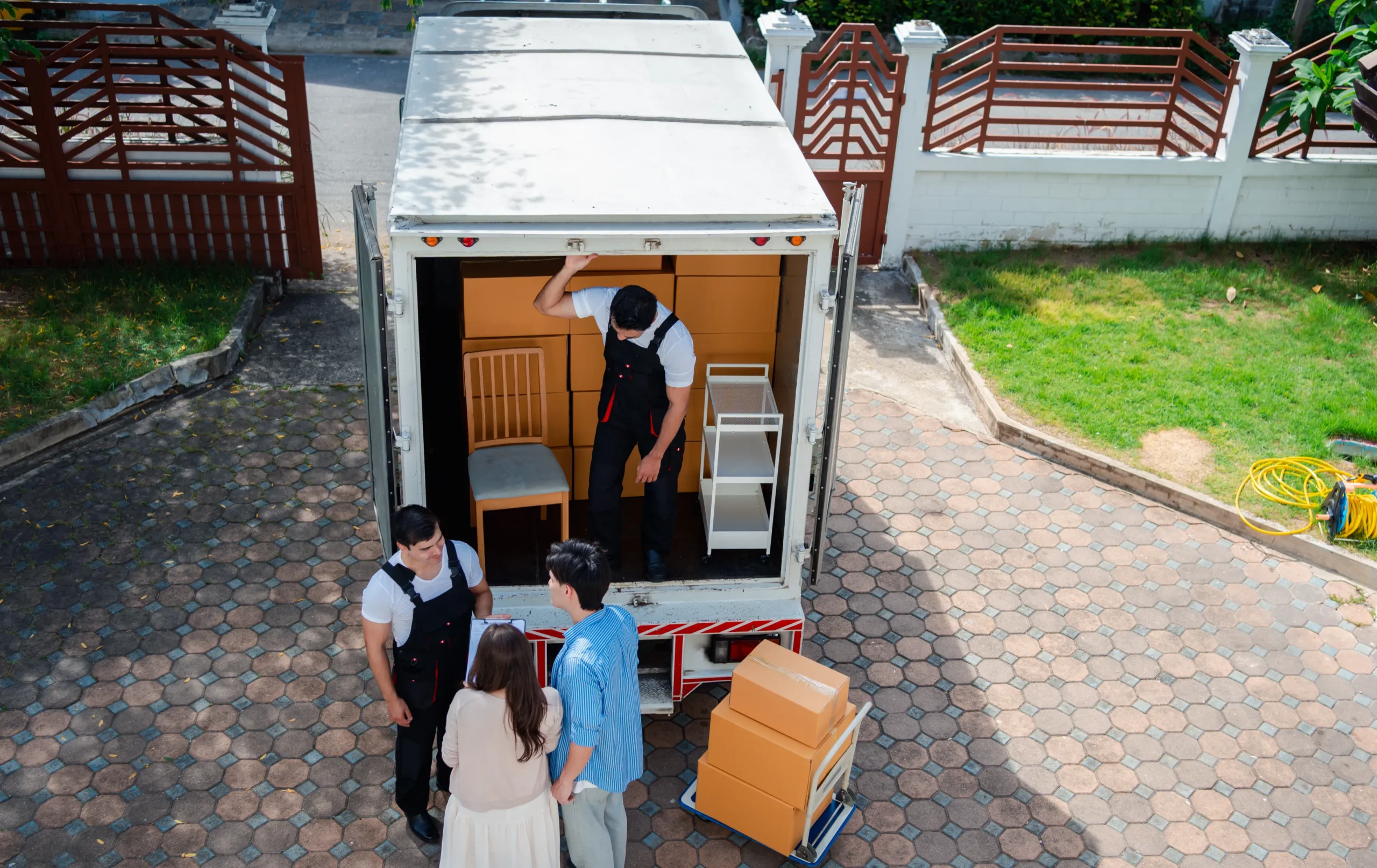 Packed truck showing belongings organized with hauling services.
